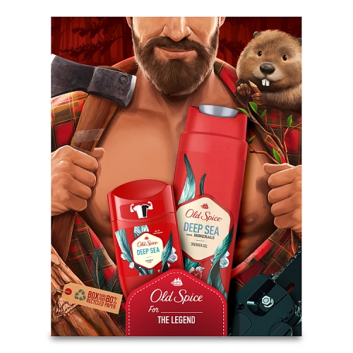 Old Spice Lumberjack Gift Set For Men With 2(150ml Stick & 250ml Shower Gel)Deep Sea Products.