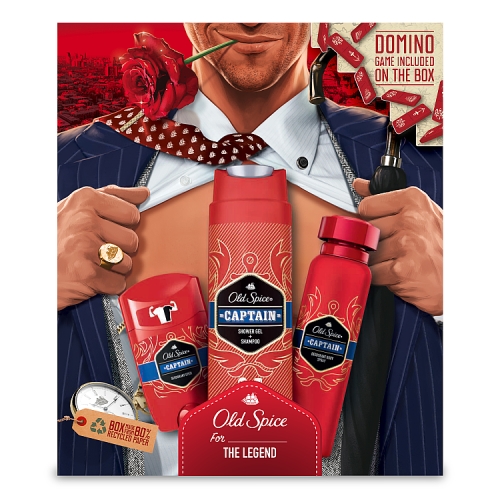 Old Spice Gentleman Gift Set For Men With 3(50ml Stick, 150ml Spray & 250ml Shower Gel) Captain Products.