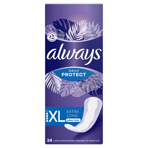 Always Daily Protect Extra Long Liners Odour Lock x 24