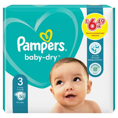 Pampers Baby-Dry Size 3 Nappies PM £6.49
