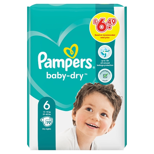 Pampers Baby-Dry Size 6 Nappies PM £6.49