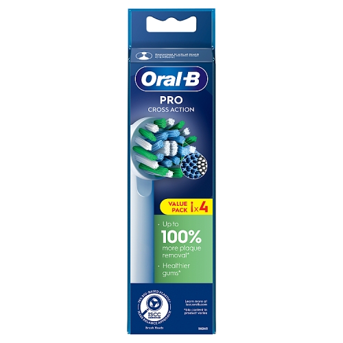 Oral-B Pro Cross Action Toothbrush Heads 4 Counts.