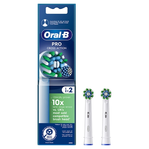 Oral-B Pro Cross Action Toothbrush Heads 2 Counts.