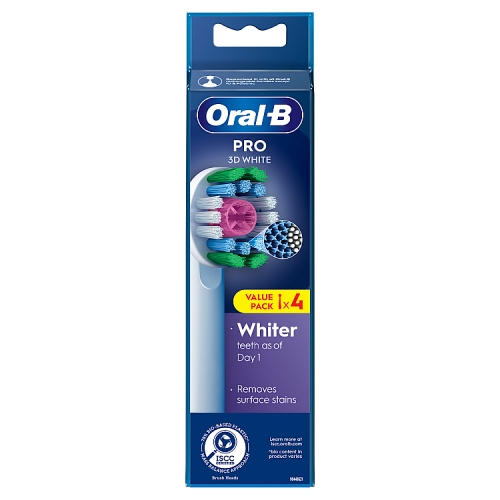 Oral-B Pro 3D White Toothbrush Heads 4 Counts.
