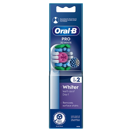 Oral-B Pro 3D White Toothbrush Heads 2 Counts.