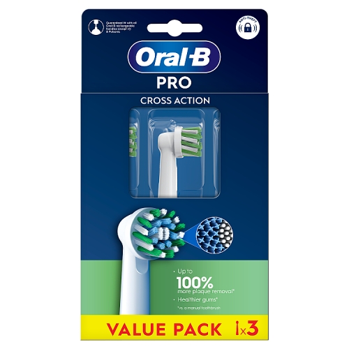 Oral-B Pro Cross Action Toothbrush Heads 3 Counts.