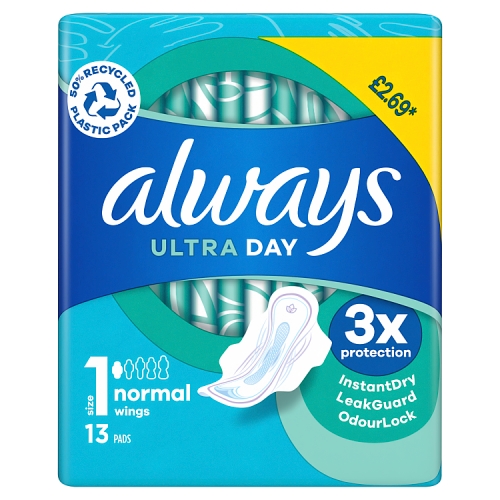 Always Ultra Day Pads Normal (S1) Wings x13 PM £2.69