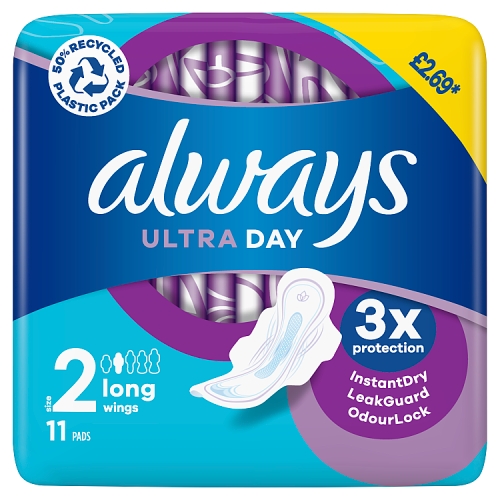 Always Ultra Day Pads Long (S2) Wings x11 PM £2.69