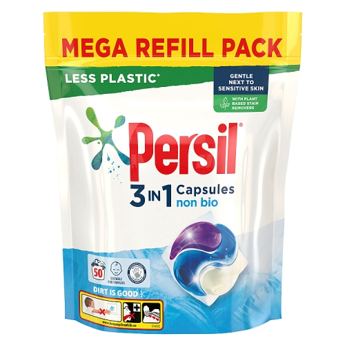 Persil 3 in 1 Laundry Washing Capsules Non Bio 50 Wash