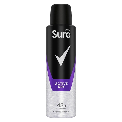 Sure Men Anti-perspirant Deodorant Aerosol Active Dry 150ml