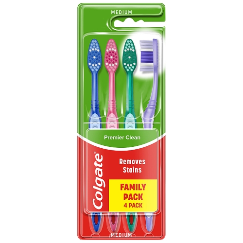 Colgate Premier Clean Medium Toothbrush x4.