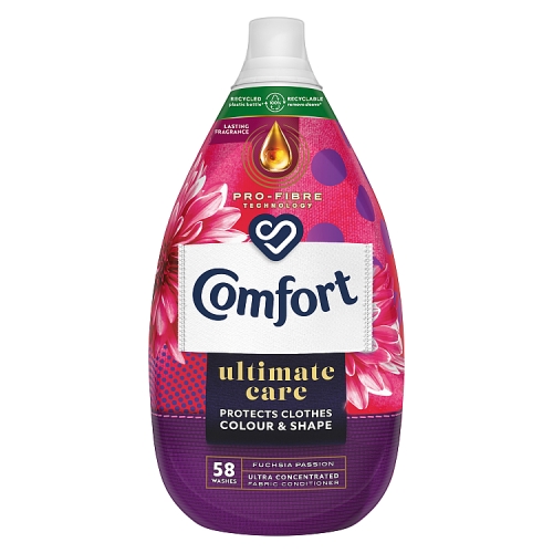 Comfort Ultra-Concentrated Fabric Conditioner Ultimate Care Fuchsia Passion 58 Wash 870ml