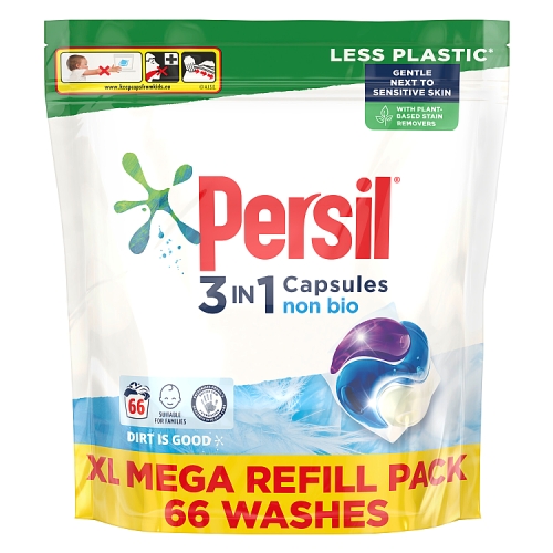 Persil 3 in 1 Laundry Washing Capsules Non Bio 66 Wash