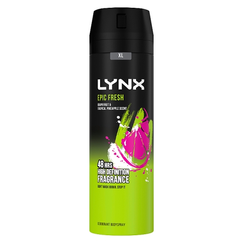 Lynx Epic Fresh Body Spray For Men Grapefruit & Tropical Pineapple Scent 200ml
