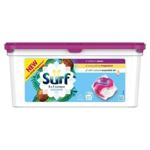 Surf Washing Capsules Coconut Bliss 3 in 1 Capsules 27 washes