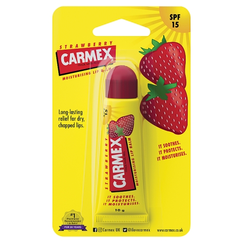 Carmex Strawberry Moisturising Lip Balm SPF 15 10g.