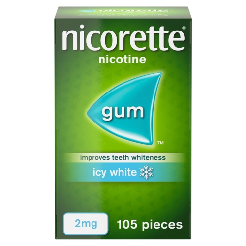NICORETTE® Icy White 2mg Gum Nicotine 105 Pieces (Stop Smoking Aid).