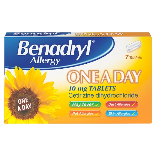 Benadryl 7 One a Day Allergy Tablets.