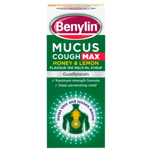 Benylin Mucus Cough Max Honey & Lemon Flavour 100 mg/5 ml Syrup 150ml.