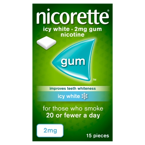 Nicorette® Icy White 2mg Gum Nicotine 15 Pieces