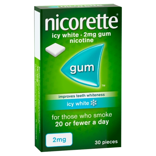 NICORETTE® Icy White 2mg Gum Nicotine 30 Pieces (Stop Smoking Aid).