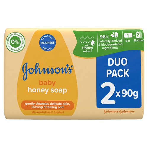 JOHNSON’S® Baby Honey Soap Duo pack 2x90g.