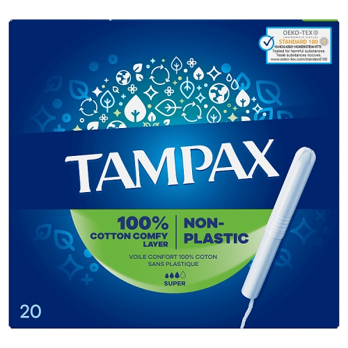 Tampax Super Tampons With Applicator 20 Count.