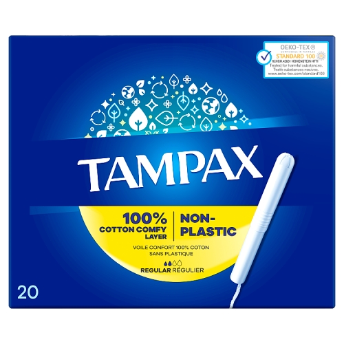 Tampax Regular Tampons With Applicator 20 Count.