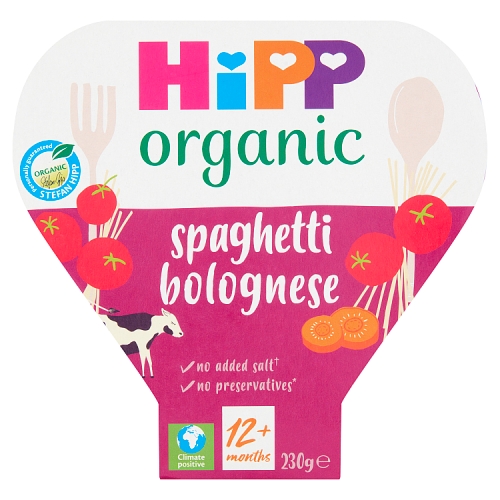 HiPP Organic Spaghetti Bolognese Toddler Tray Meal 12+ Months 230g.