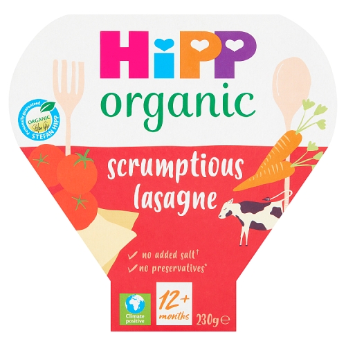 HiPP Organic Scrumptious Lasagne Toddler Tray Meal 12+ Months 230g.