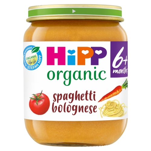 HiPP Organic Spaghetti Bolognese Baby Food Jar 6+ Months 125g.