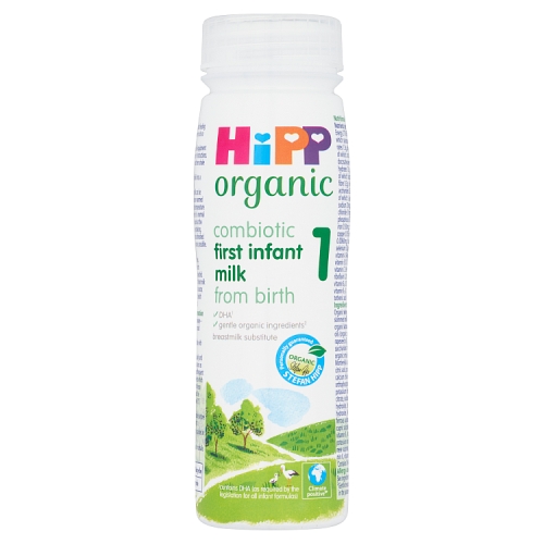HiPP Organic 1 First Infant Baby Milk Ready to Feed Liquid Formula, From Birth, 200ml.