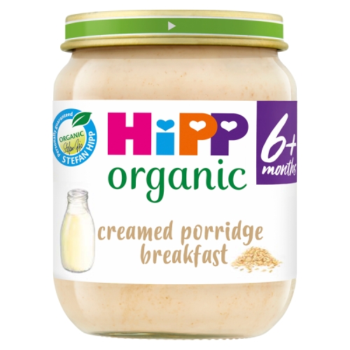 HiPP Organic Creamed Porridge Breakfast Baby Food Jar 6+ Months 125g.