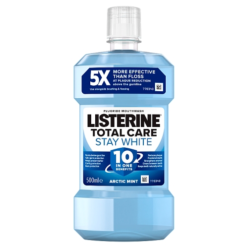 Listerine Total Care Stay White Fluoride Mouthwash Arctic Mint 500ml.