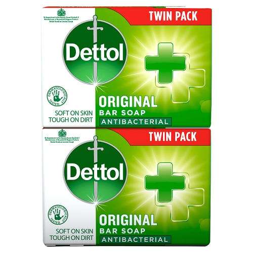 Dettol Antibacterial Bar Soap Original, Twin Pack (2x100g).