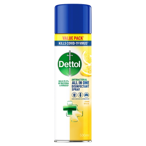 Dettol All-In-One Disinfectant Spray, Lemon Breeze 500ml.
