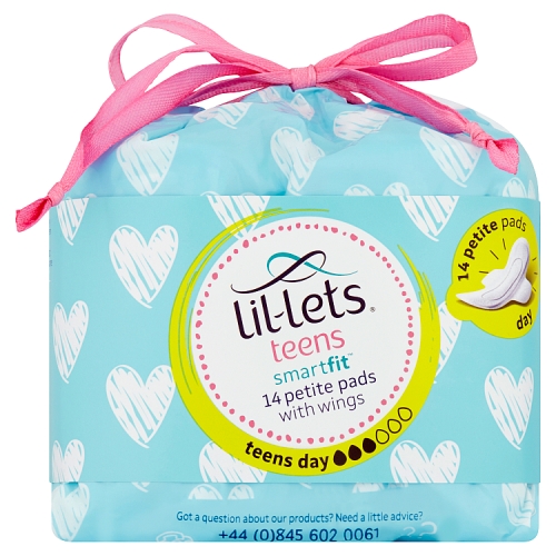 Lil-Lets Smartfit 14 Petite Pads with Wings Teens.