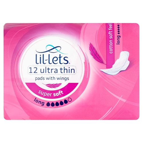 Lil-Lets 12 Long Ultra Thin Pads with Wings.