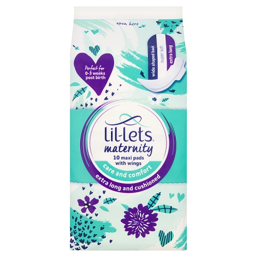 Lil-Lets Maternity 10 Maxi Pads with Wings.