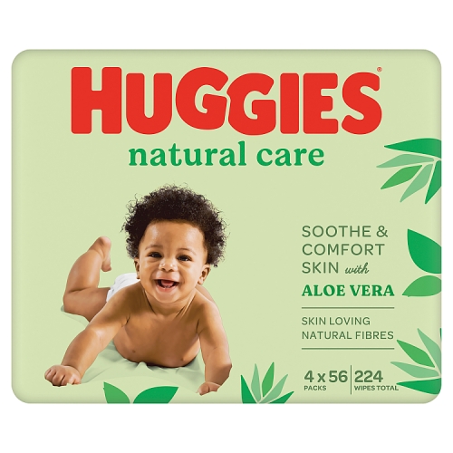 Huggies Natural Care Baby Wipes-4 Pack(4×56 Wipes).