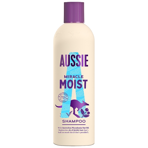 Aussie Miracle Moist Shampoo-Moisture-Quenching For Dry,Damaged Hair,300ml.