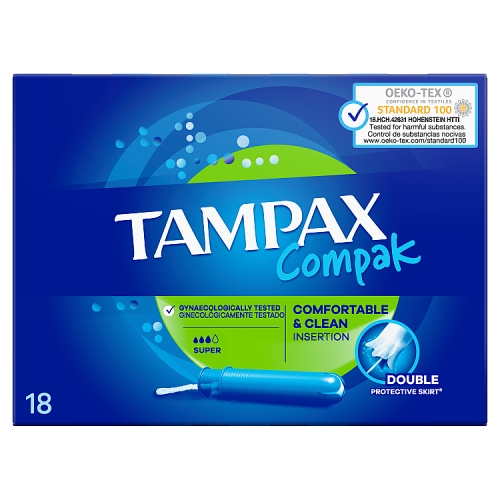 Tampax Compak Super Tampons With Applicator X18.