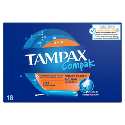 Tampax Compak Super Plus Tampons With Applicator X18.