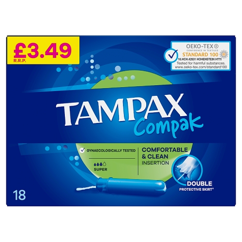 Tampax Compak Super Tampons With Applicator x18 PM £3.49