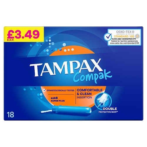 Tampax Compak Super Plus Tampons With Applicator x18 PM £3.49