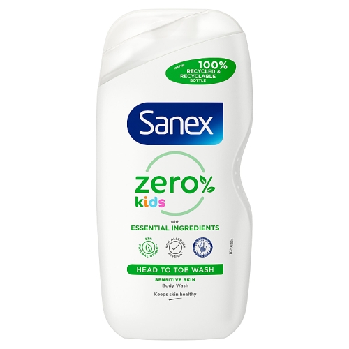 Sanex Zero% Head to Toe Kids’ Body Wash 450ml.