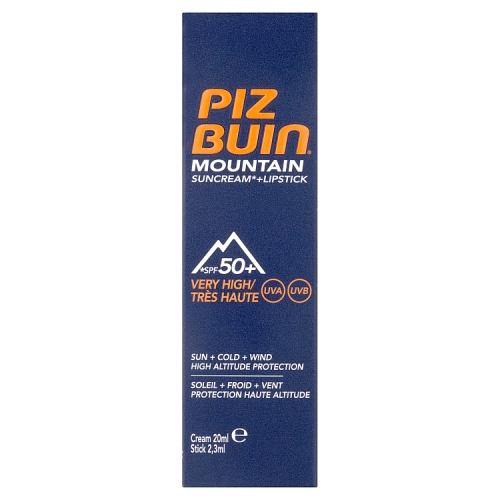 Piz Buin Mountain Sun Cream + Lipstick SPF 50+ Very High.