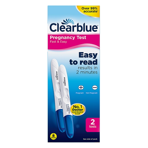 Clearblue Pregnancy Test, Fast & Easy 2s.