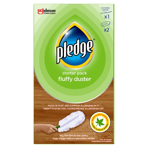 Pledge Dust It Fluffy Duster Starter Pack, 1 Handle & 2 Refills.
