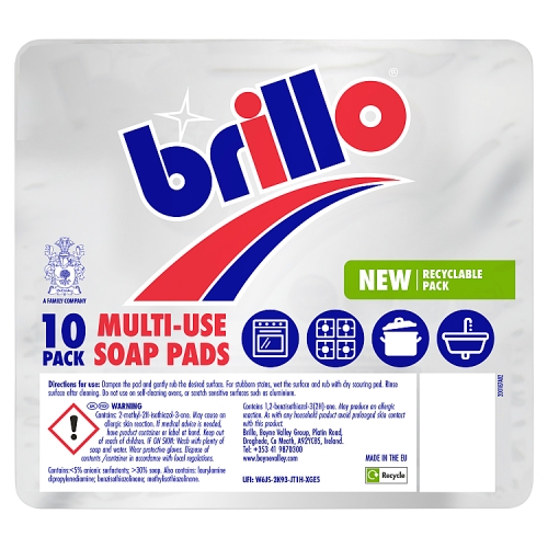 Brillo 10 Multi-Use Soap Pads.